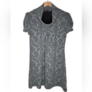 Vintage Women's‎ Gray Burnout Mock Neck Tunic Top- Small